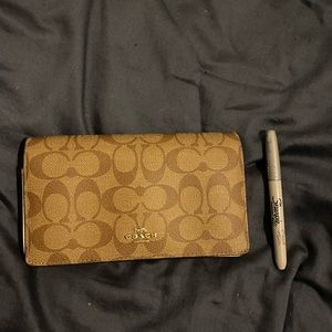 Coach flap wallet with strap